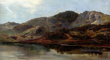  landscape Oil Painting - Landscape With A Lake And Mountains Beyond Sidney Richard Percy